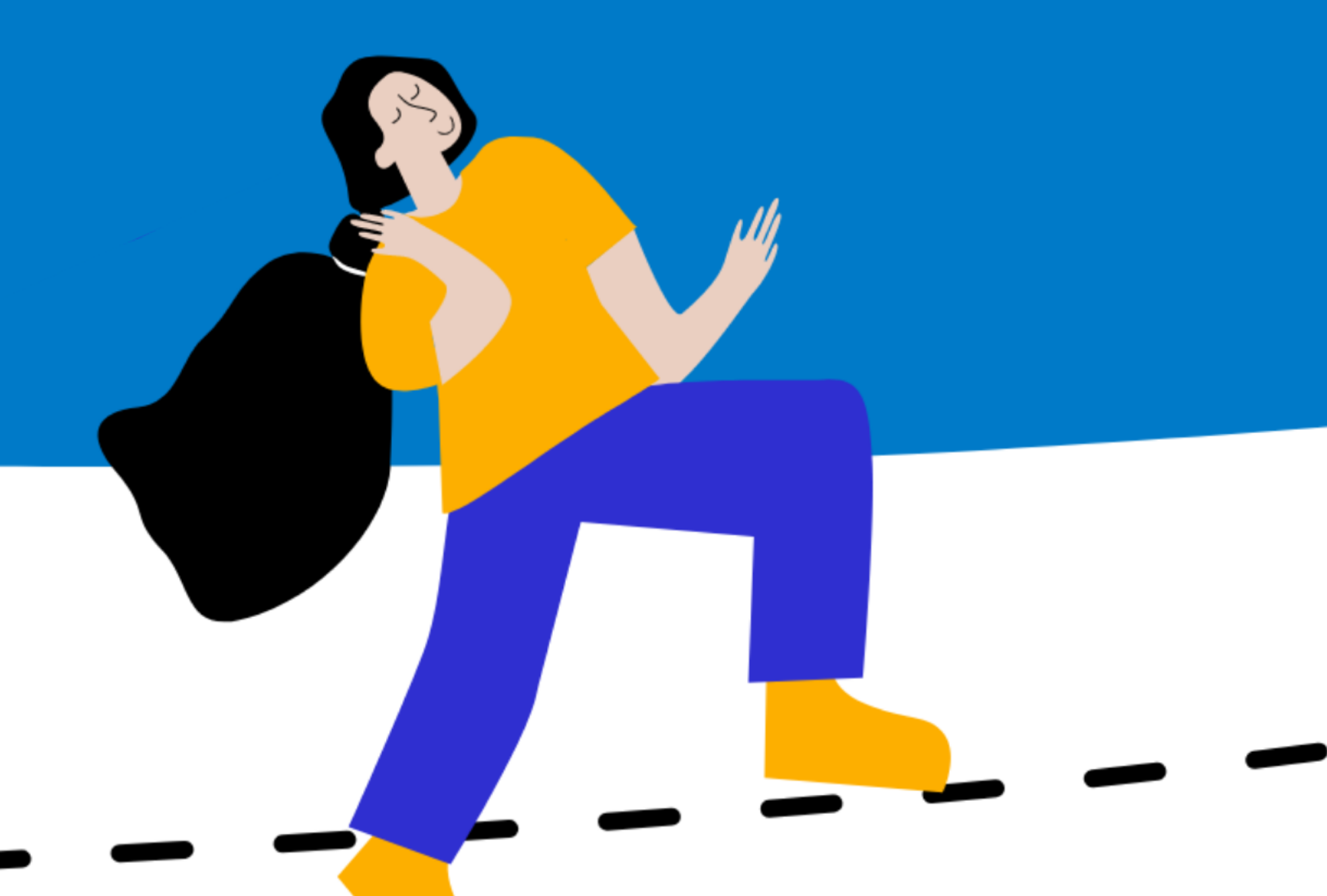 Person, der bærer en affaldssæk.