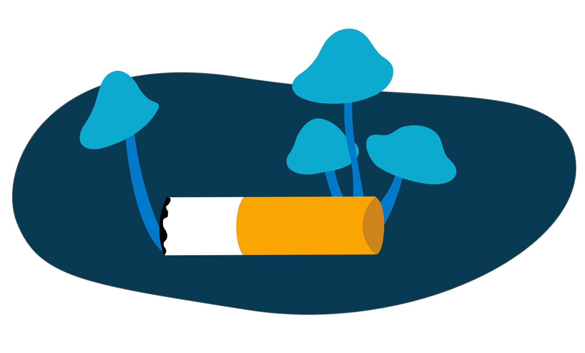 Cigaretskoder i skovbunden