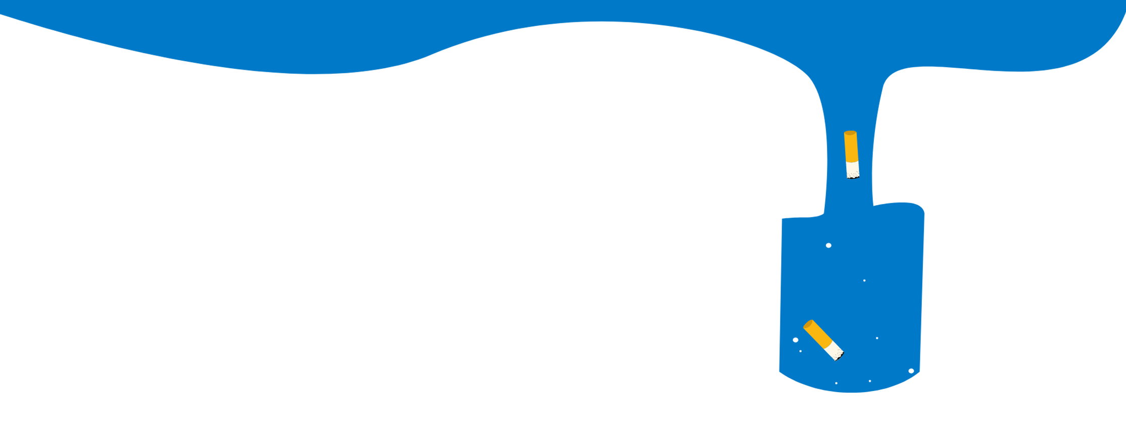 Cigaretskod ender i et glas vand.